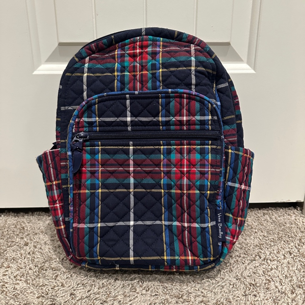 Vera Bradley Navy and Red Plaid Backpack